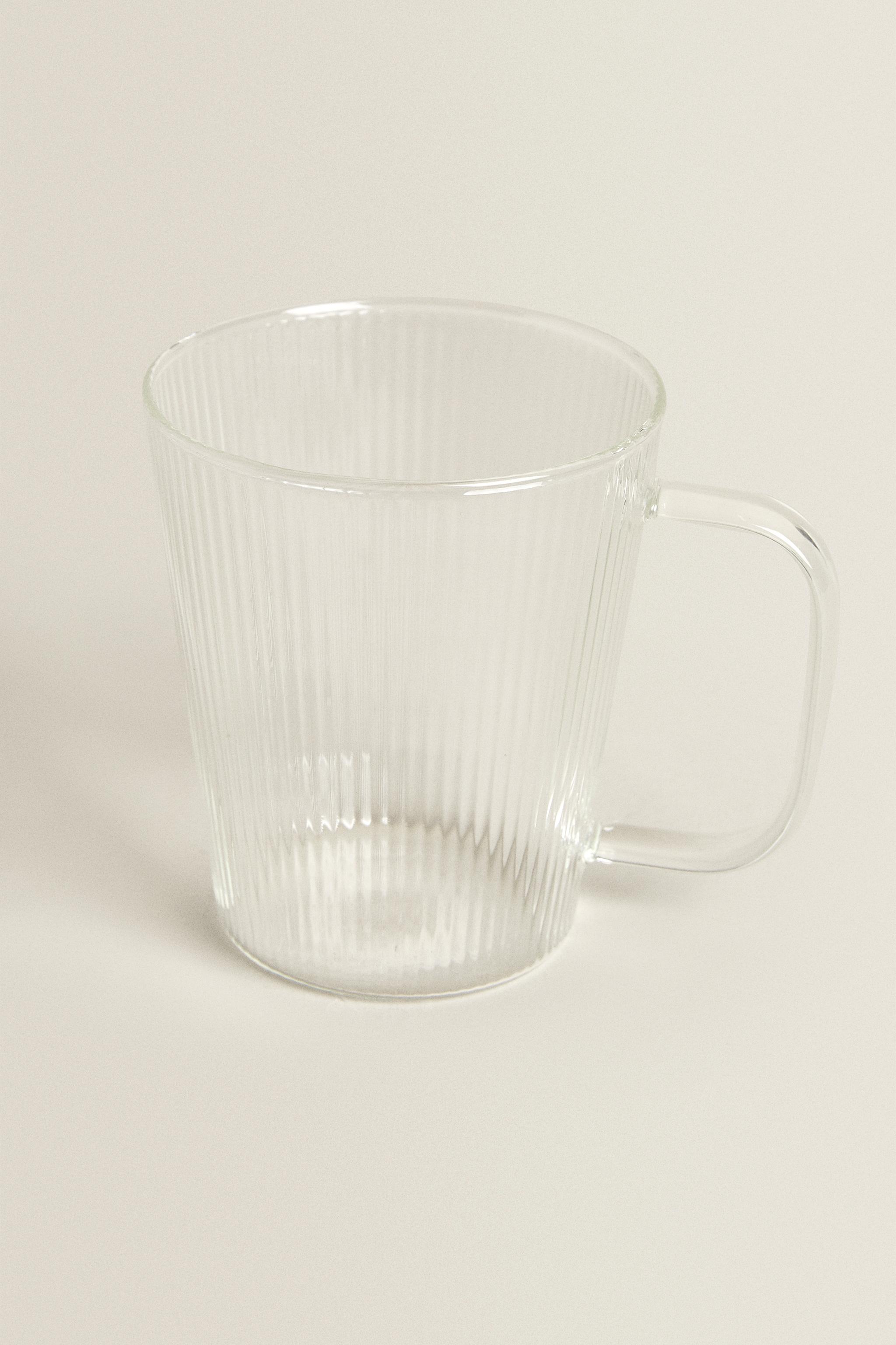 BOROSILICATE GLASS MUG WITH LINES